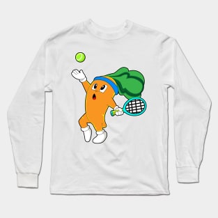 Carrot at Tennis with Tennis racket Long Sleeve T-Shirt